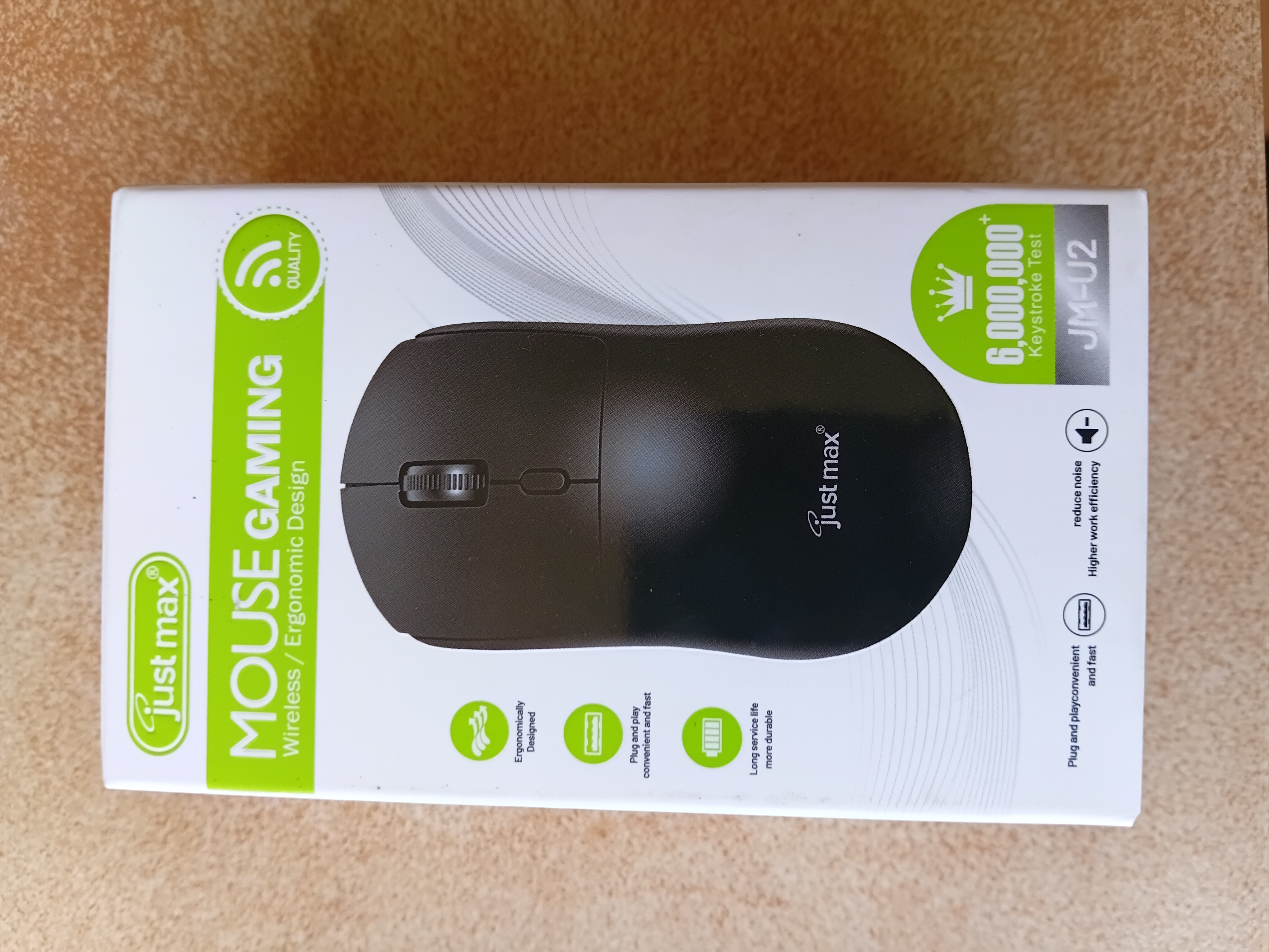 Just max optical wireless 2.4GHz mouse, black.